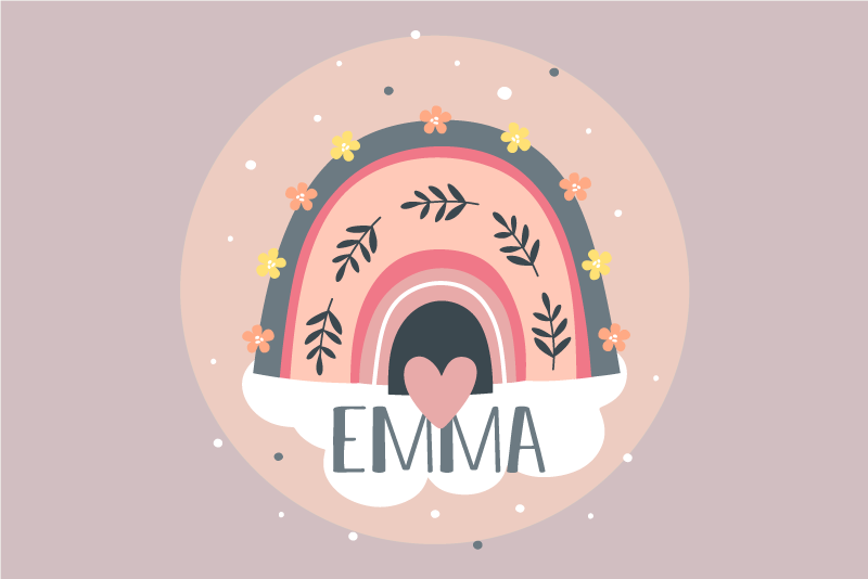 Podmetač djeca s dizajnom cvjetnog duge - TenStickers