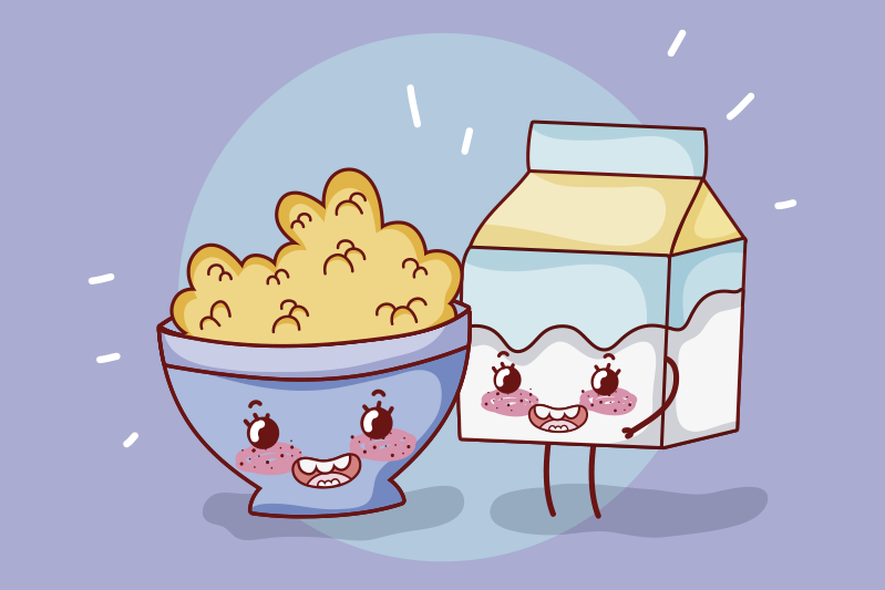 žitarice i mliječni doručak djeca podmetač - TenStickers