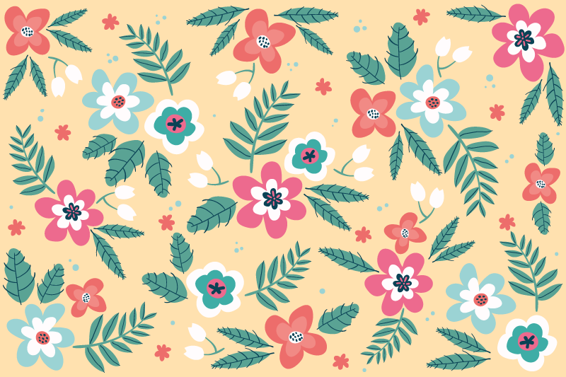 Retro cvijet originalni podmetači - TenStickers