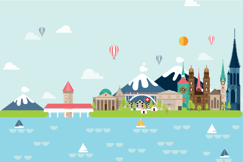 Podmetač izvornik Šarena scena gradskog pejzaža - TenStickers