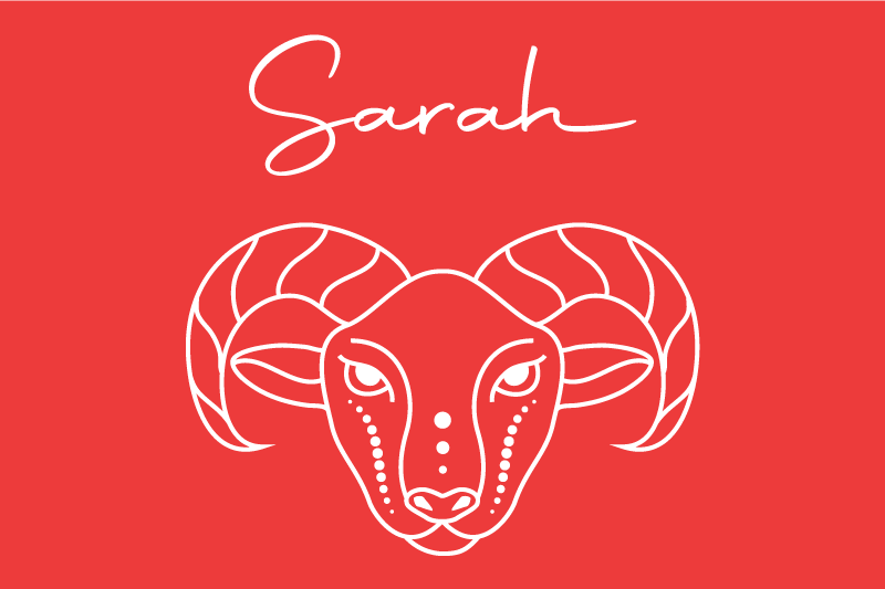 Podmetač s imenom s stiliziranom ilustracijom ovna - TenStickers