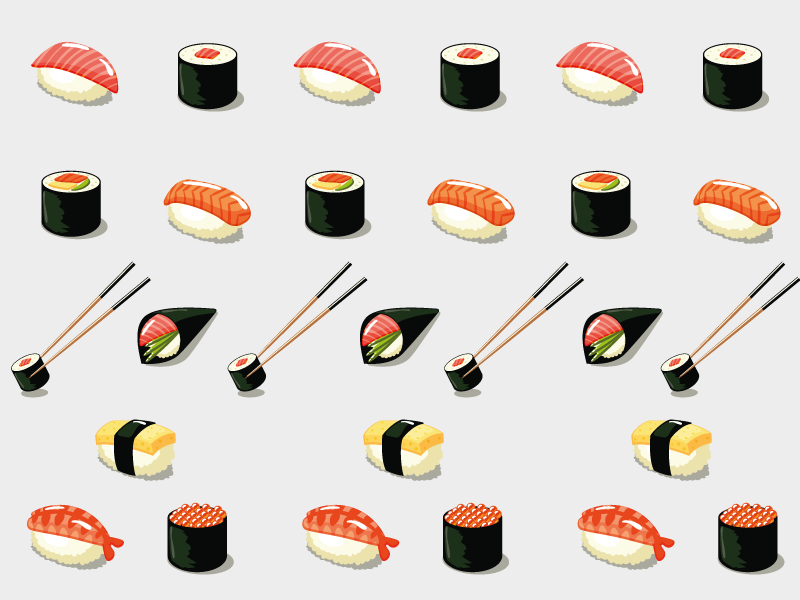 Originalni podmetači za sushi uzorak - TenStickers