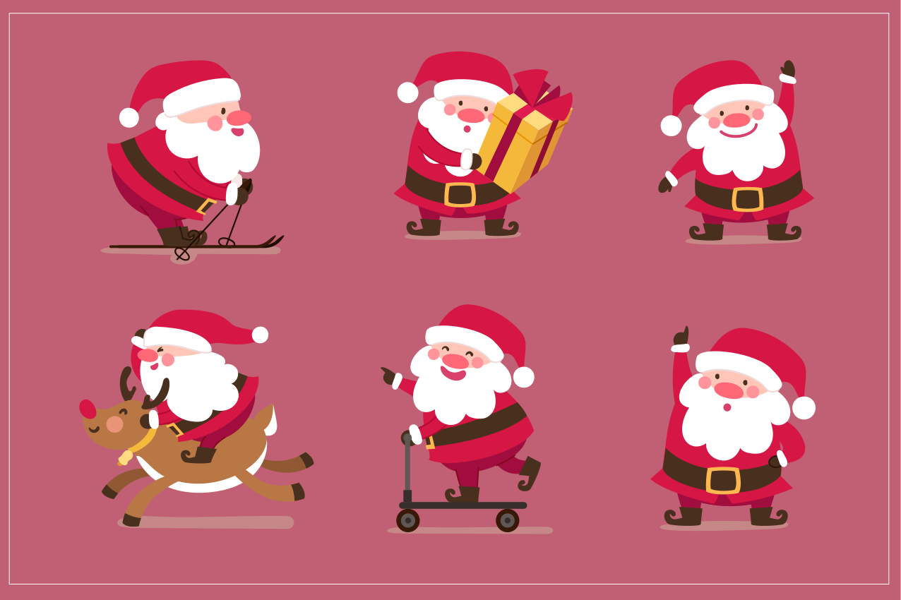 Podmetač božić s likovima djeda božićnjaka - TenStickers