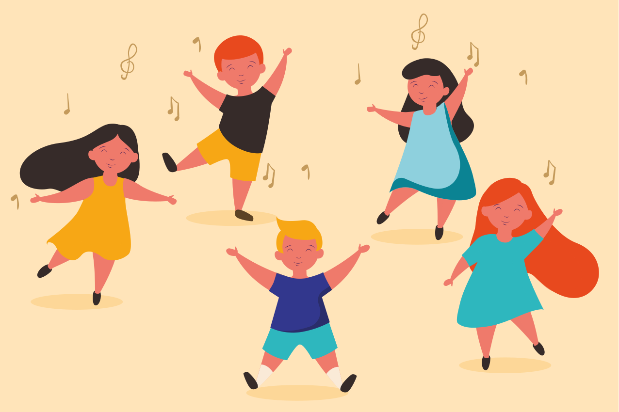 Djeca koja plešu kućne podmetače - TenStickers