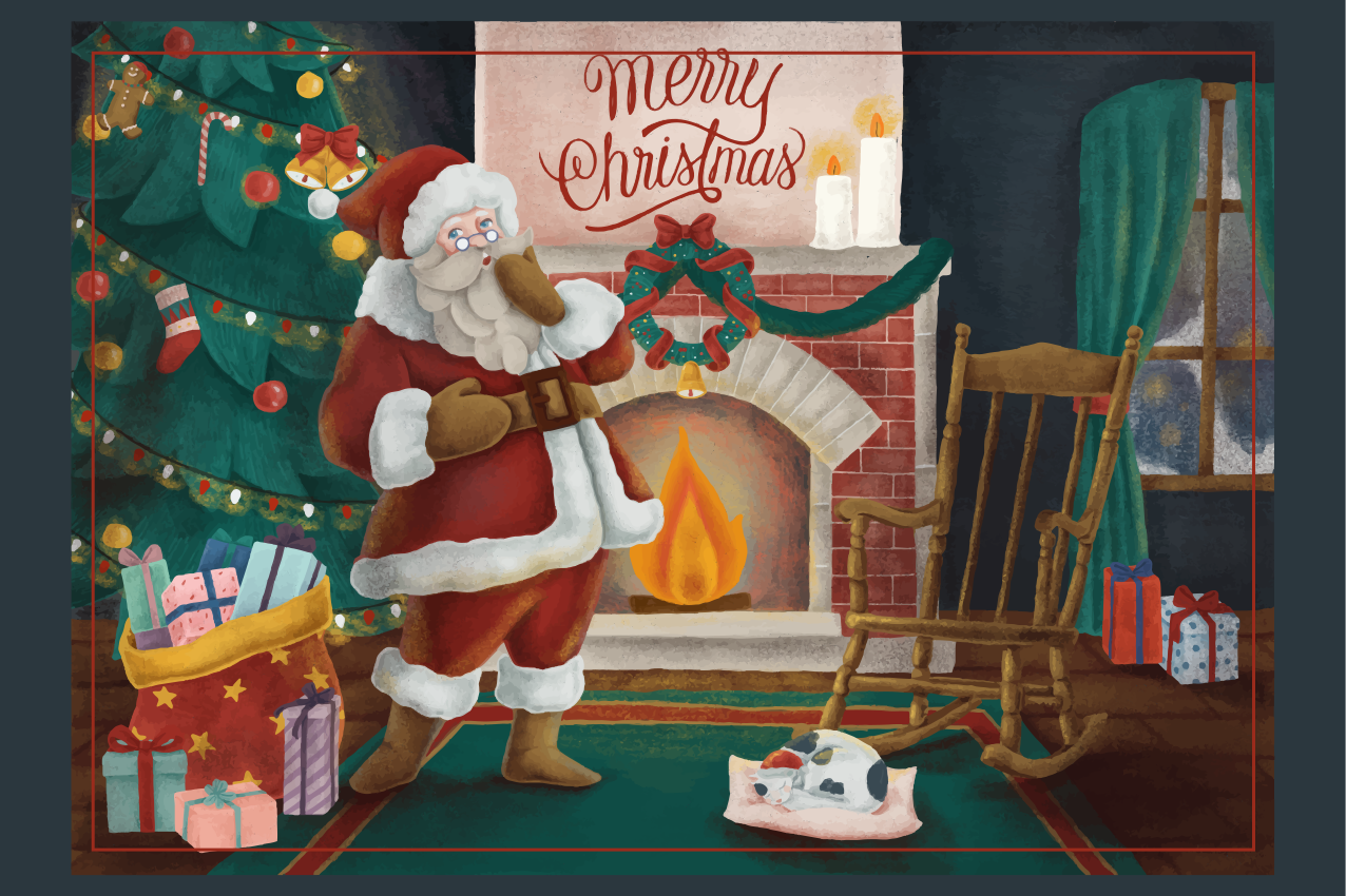 Podmetač božić susret djeda božićnjaka - TenStickers