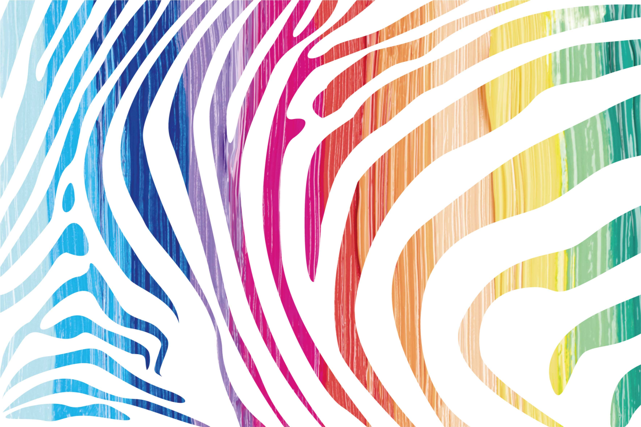 Podmetač izvornik u šarenim zebra prugama - TenStickers