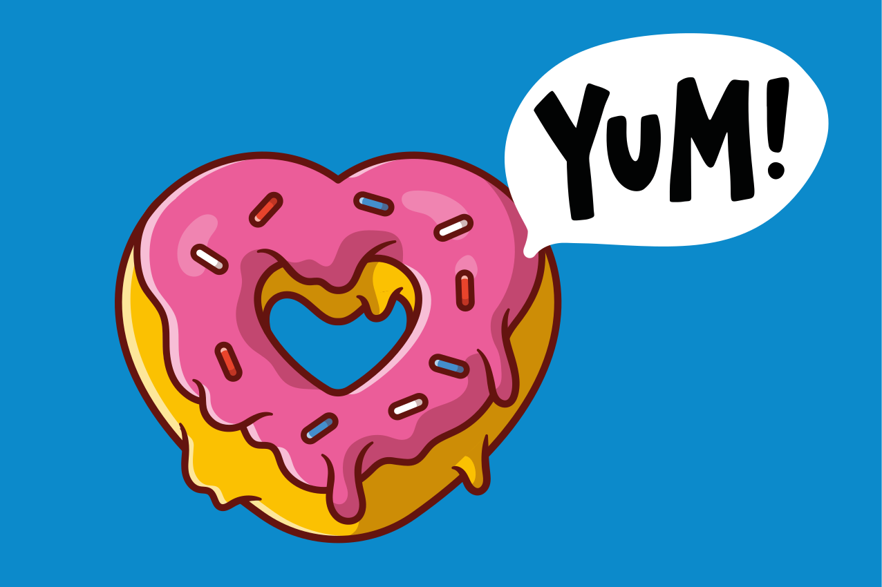 Slatka ljubavna krafna s ljubavnom porukom home placemat - TenStickers