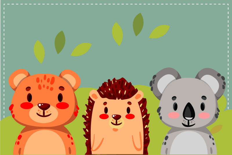 Podmetač djeca slatki prijatelji životinje - TenStickers