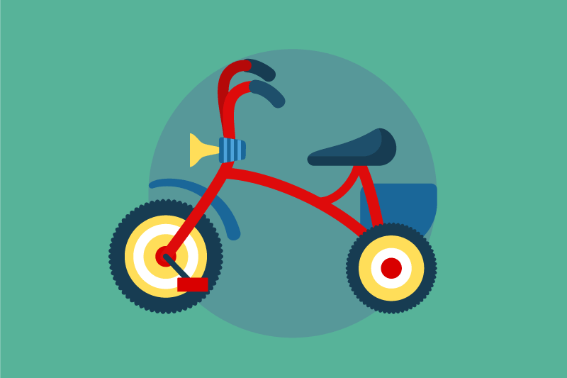 Podmetač djeca tricikl s rogovima - TenStickers