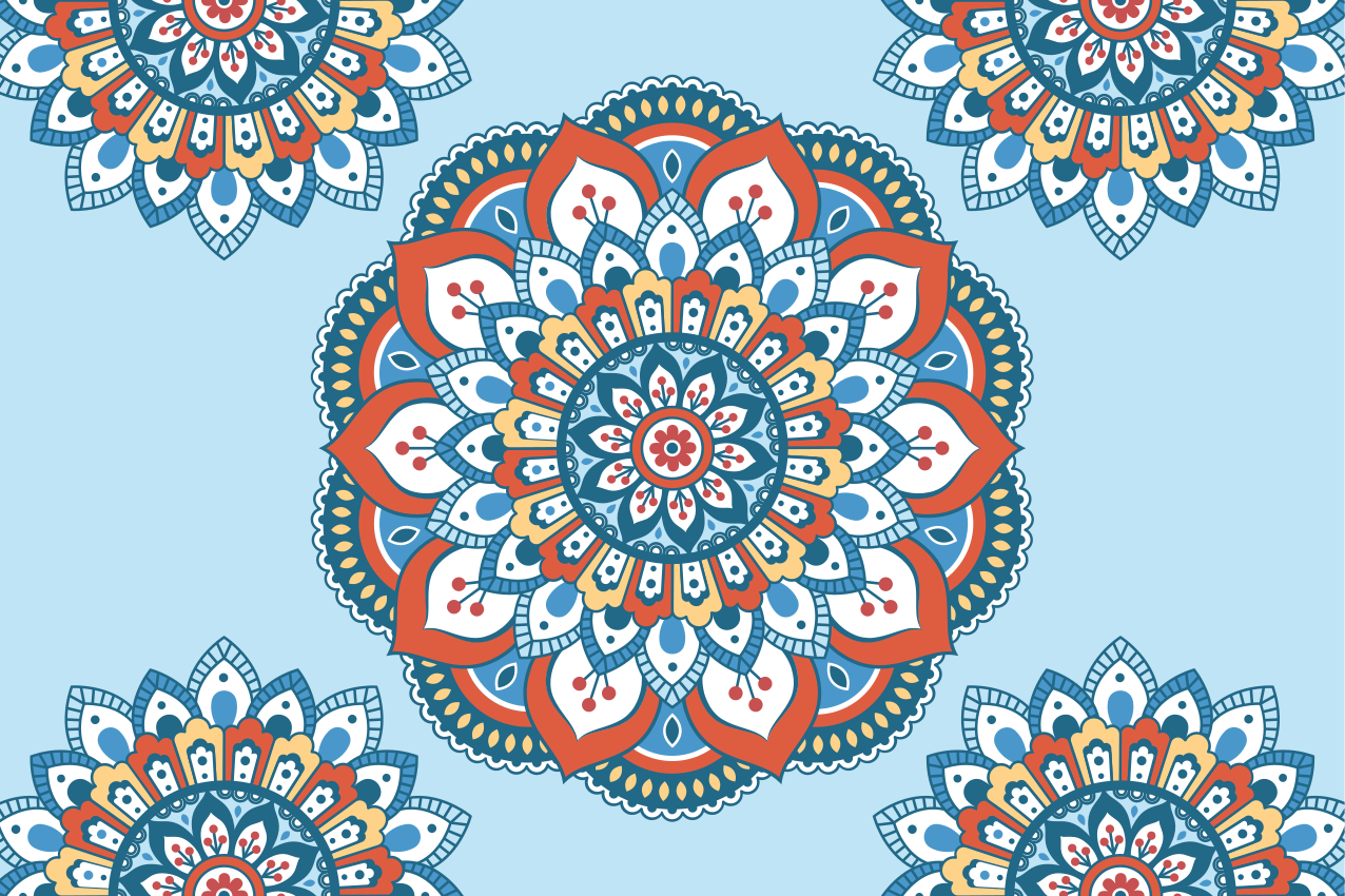 Podmetač izvornik s vibrantnim mandala motivom - TenStickers