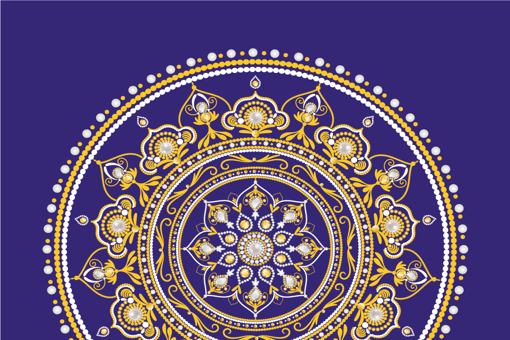 Podmetač izvornik složena zlatna mandala - TenStickers