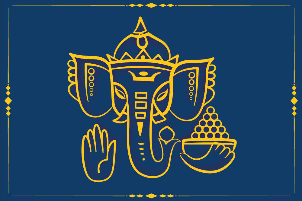 Podmetač izvornik s tradicionalnim ganesha motivom - TenStickers