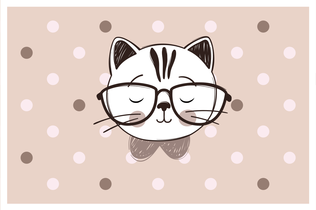 Podmetač djeca mačka s naočalama - TenStickers