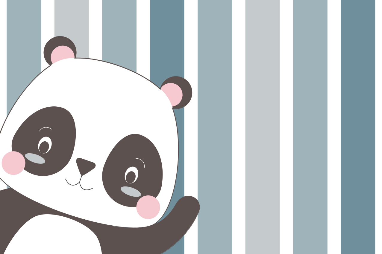 Sretni posteljine za djecu panda - TenStickers