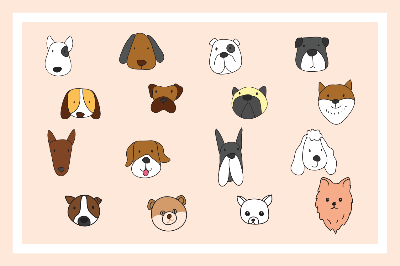 Podmetač djeca kolekcija životinjskih lica - TenStickers