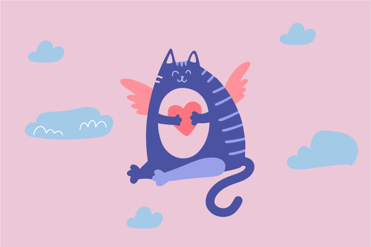 Podmetač djeca mačka koja drži srce - TenStickers