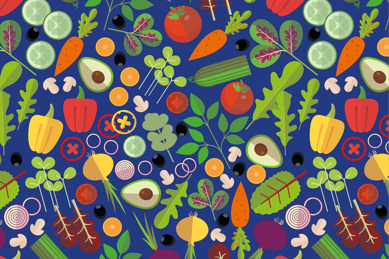 Podmetač izvornik s vibrantnim povrtnim motivom - TenStickers
