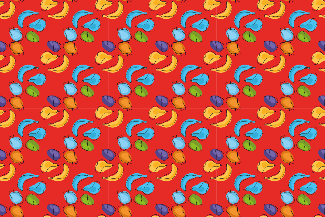 šareni doodle voćni originalni podmetači - TenStickers