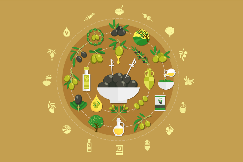 Podmetač izvornik aranžman s maslinama - TenStickers