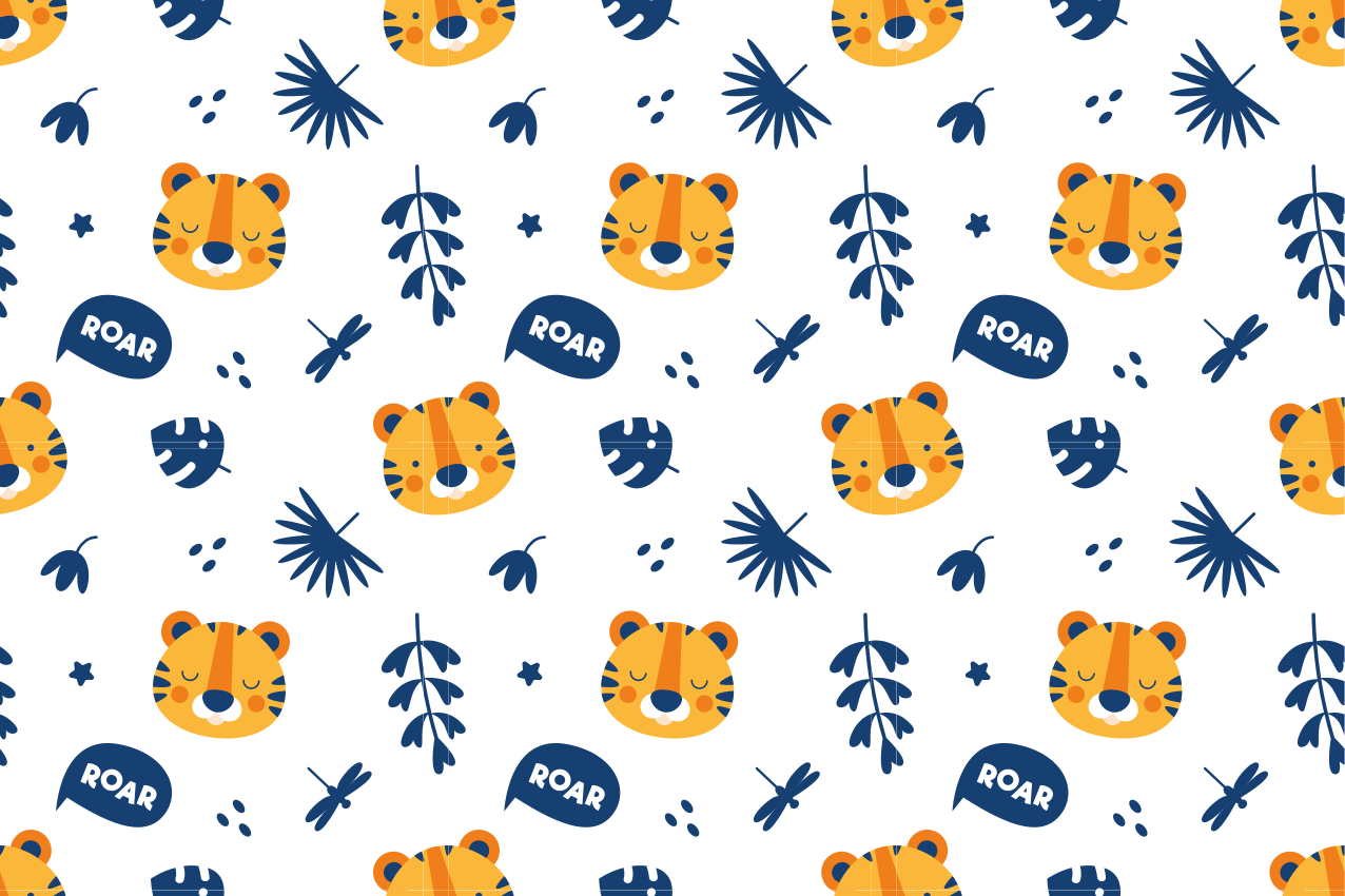 Podmetač djeca s uzorkom tigrove glave - TenStickers