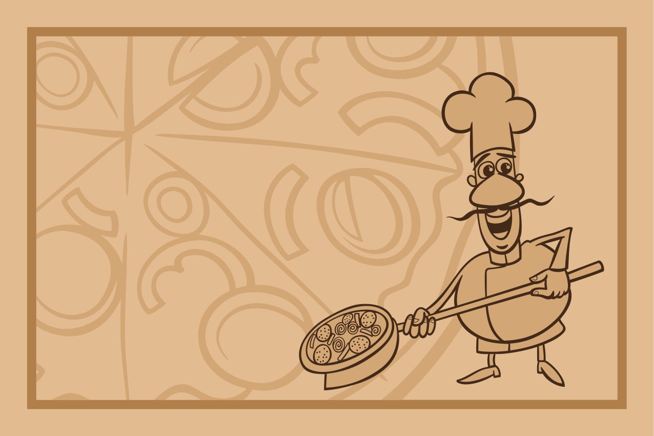 Podmetač djeca chef drži pizzu - TenStickers