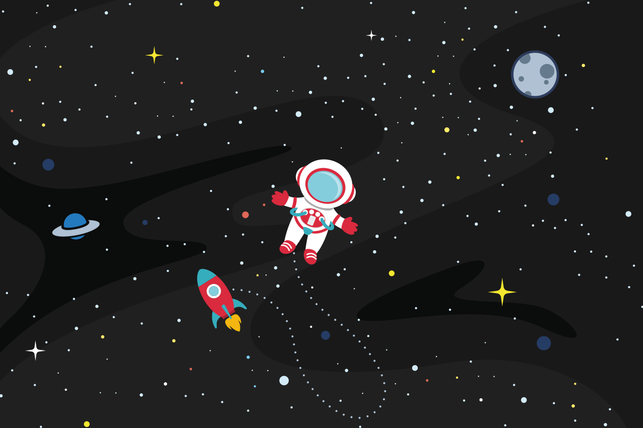 Podmetač djeca astronaut i raketa - TenStickers