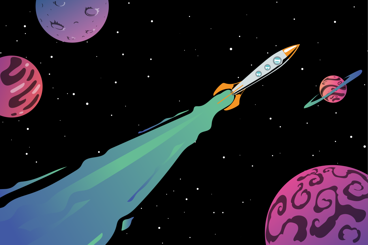 Podmetač djeca avantura lansiranja raketa - TenStickers