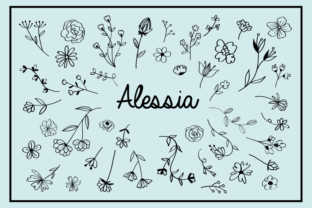 Slatko malo cvijeće personalizirani podmetač - TenStickers