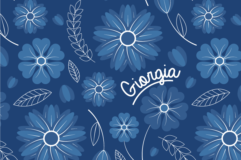 Plavi cvijet elegantni dizajn prilagođeni naziv podmetač - TenStickers