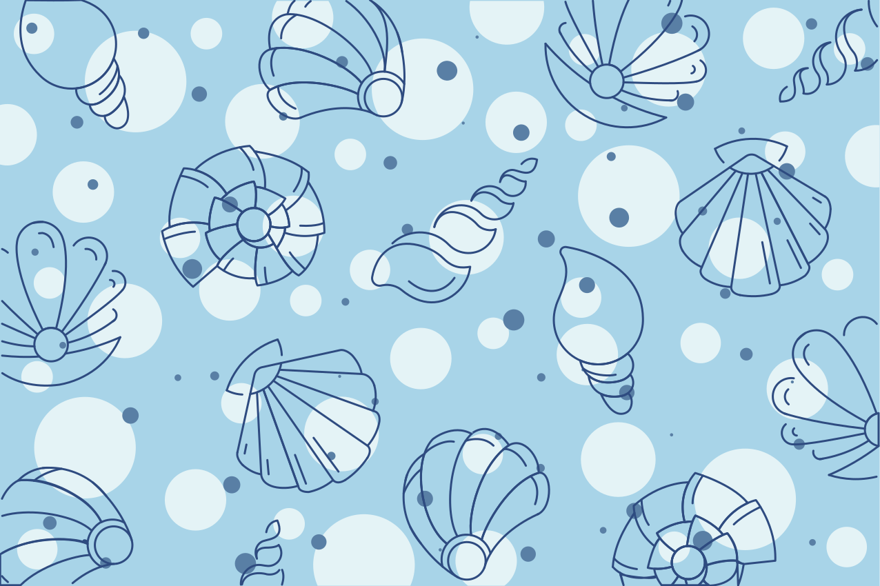 Podmetač izvornik uzorke školjki iz oceana - TenStickers