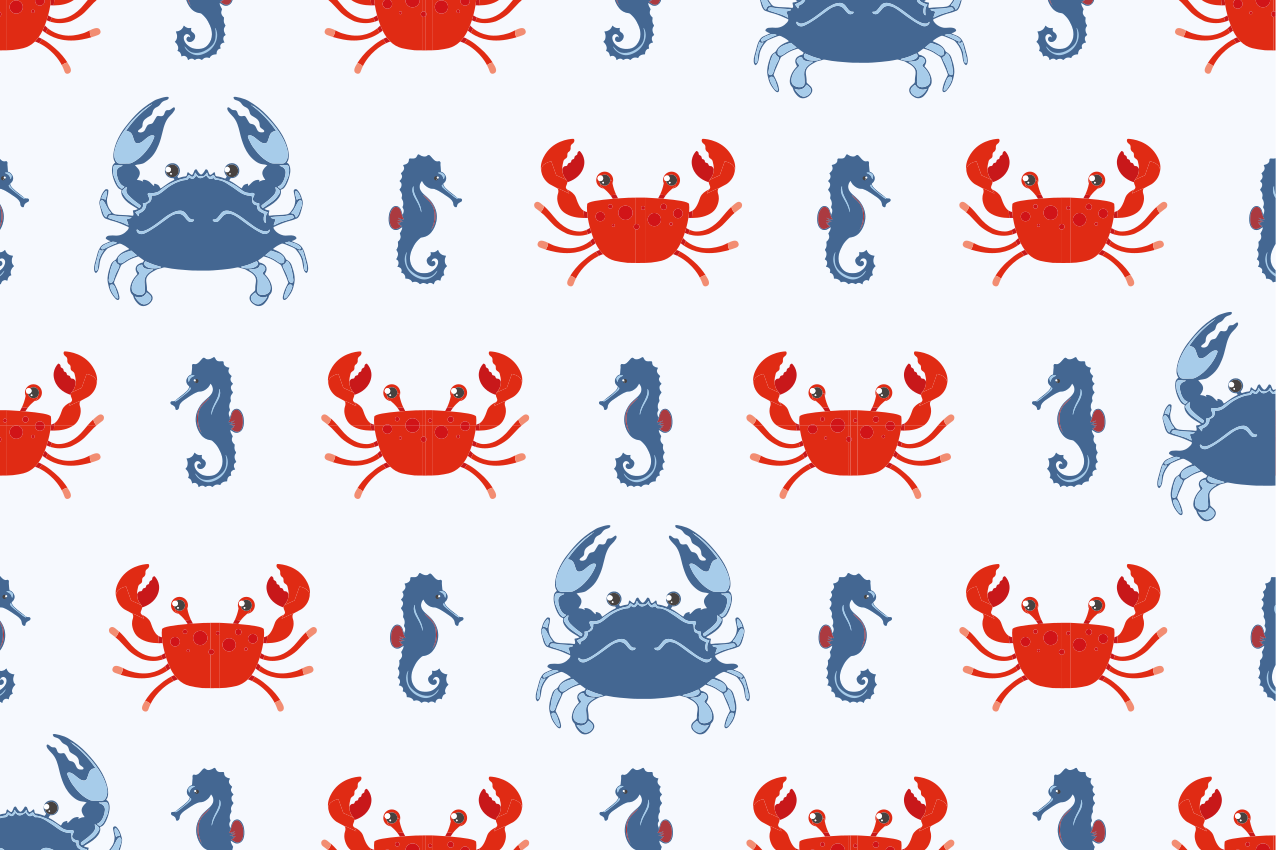 Podmetač izvornik s uzorkom raka i konjića - TenStickers