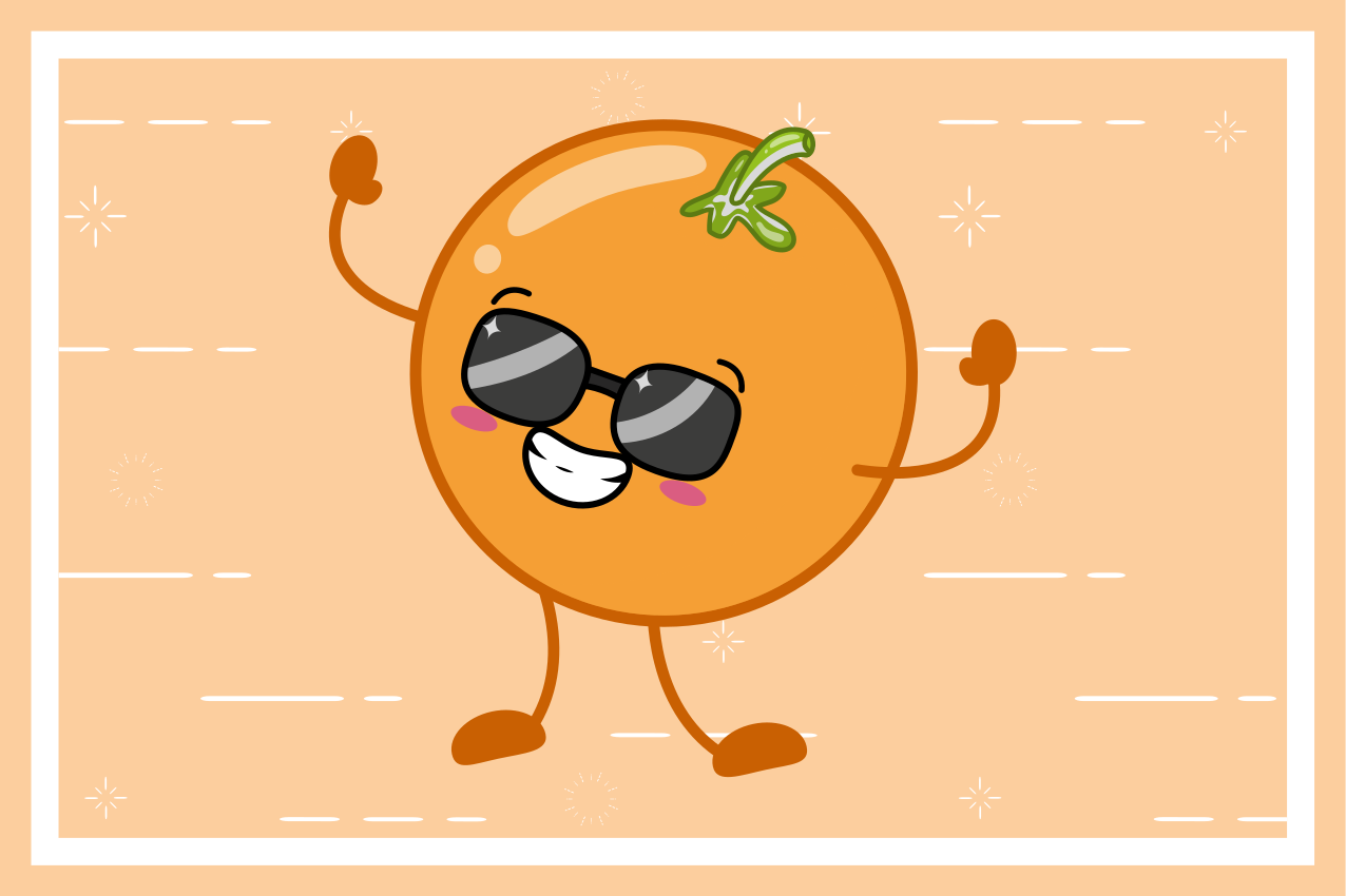 Podmetač djeca sretan narančasti karakter - TenStickers