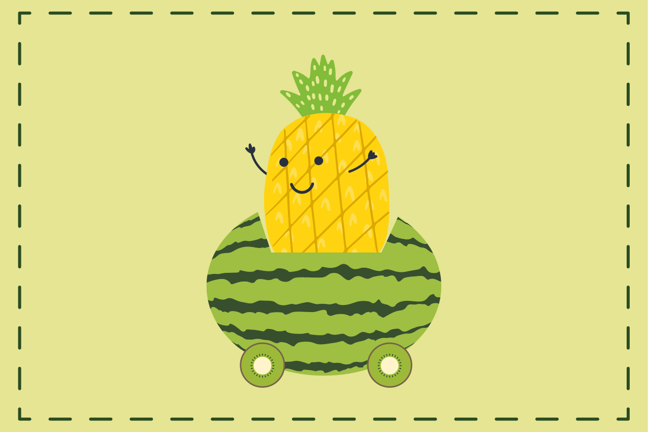 Podmetač djeca ananas lubenica vozilo - TenStickers