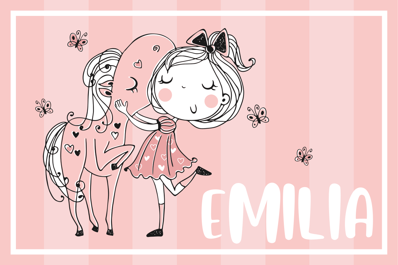 Princeza s ružičastom haljinom dječji podmetači - TenStickers