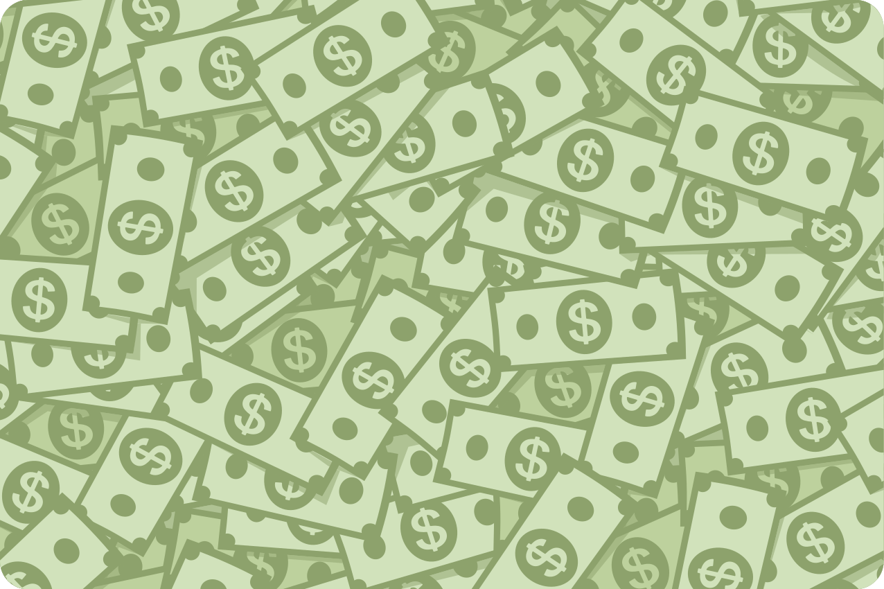 Dolarske novčanice po cijelom podmetačima s uzorkom - TenStickers