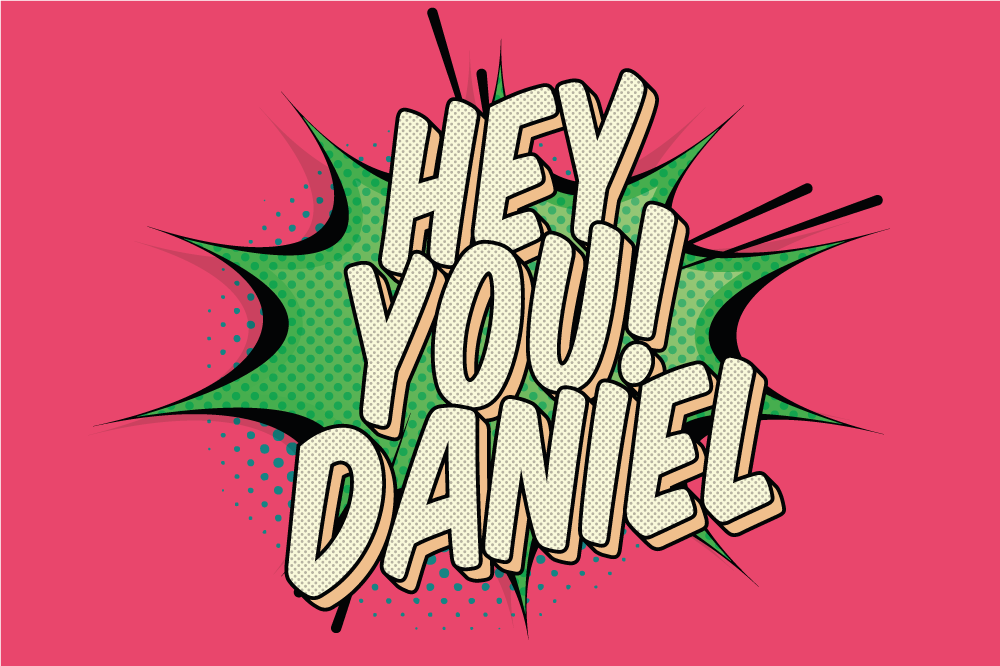 Podmetač s imenom hej ti! personaliziran - TenStickers