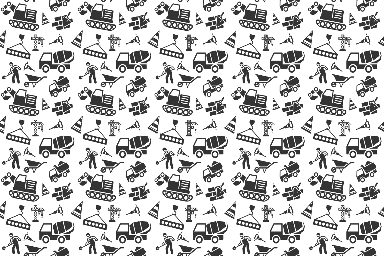 Podmetač djeca s uzorcima građevinskih tema - TenStickers