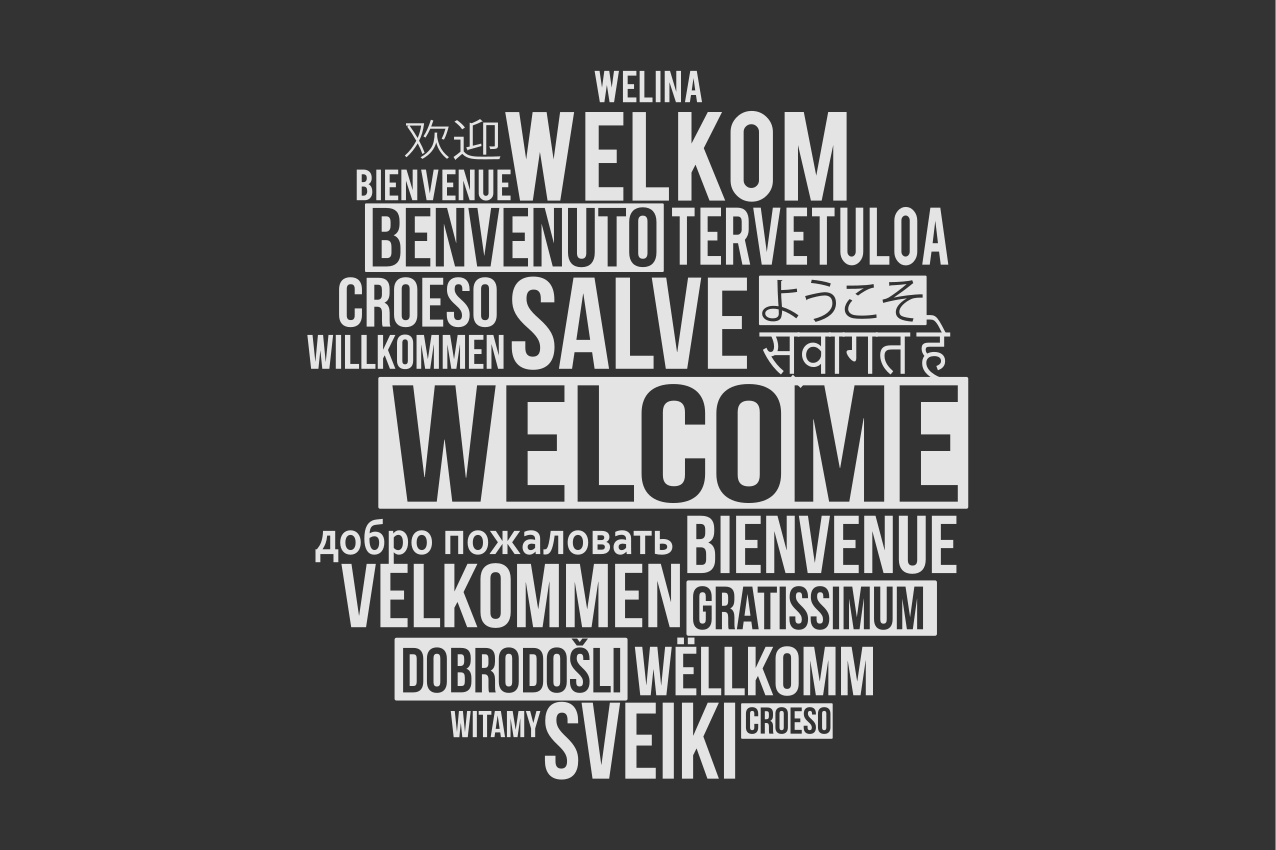 Podmetač citati dobrodošli u višelingvonalni dizajn - TenStickers