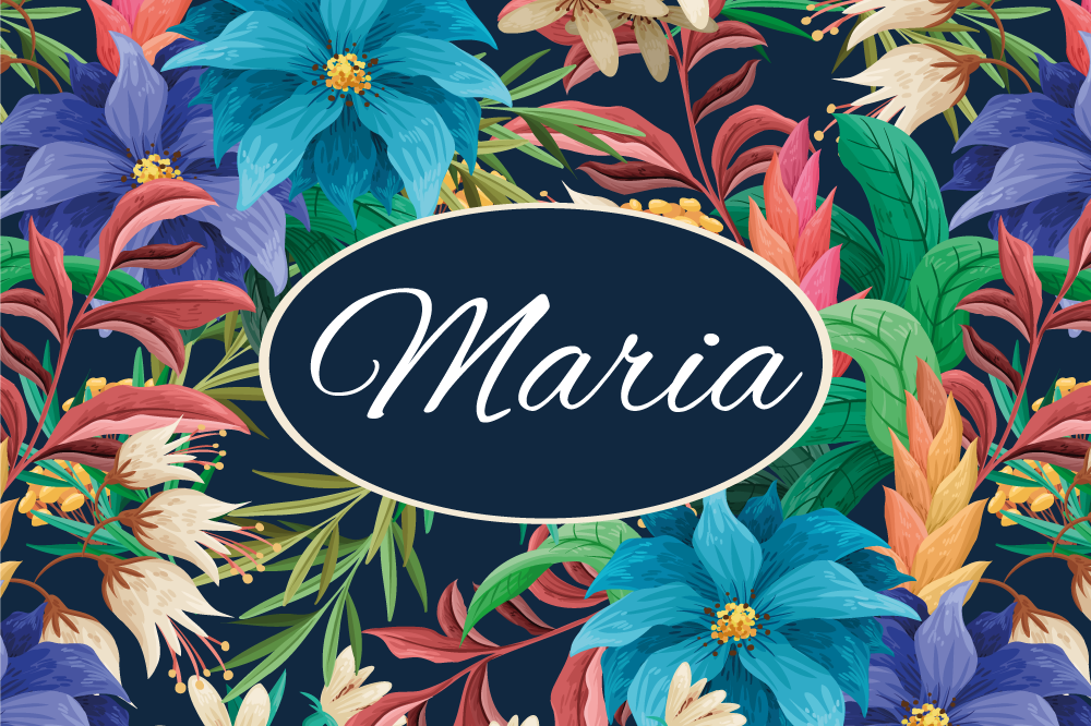 Podmetač s imenom floral personalizirani pladanj - TenStickers