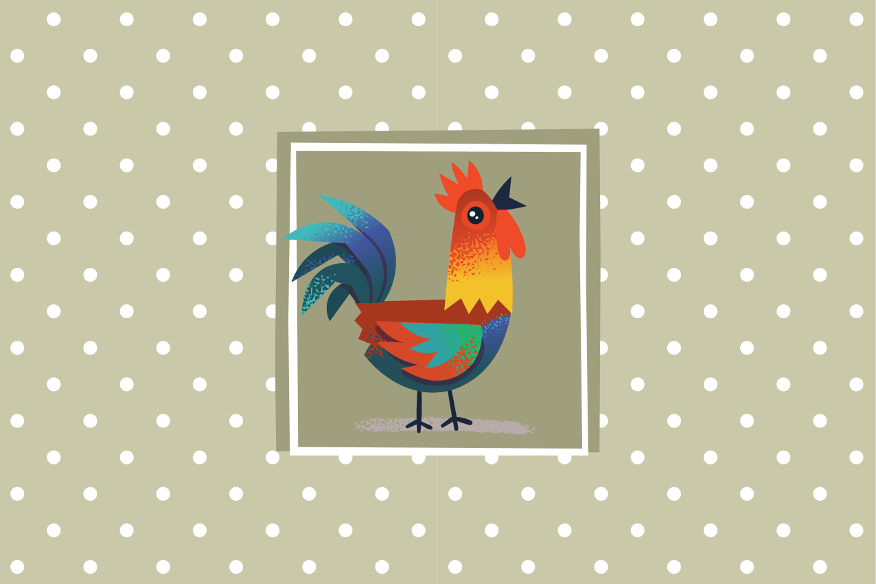 Podmetač djeca s veselim roosterskim motivima - TenStickers