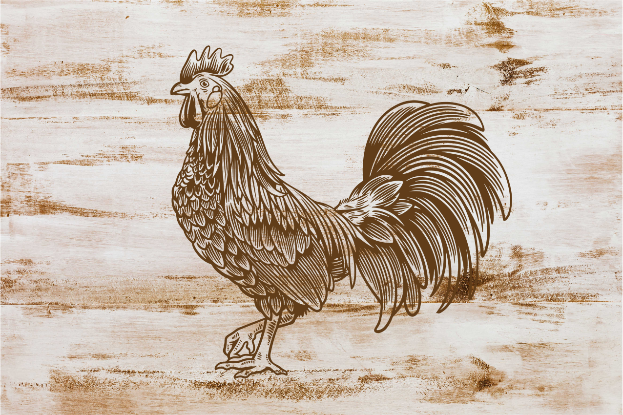 Podmetač moderan s ilustracijom stiliziranog pijetla - TenStickers