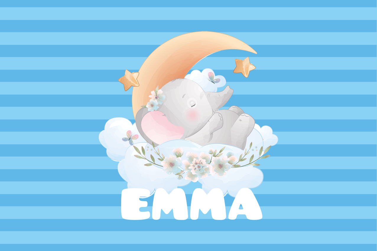 Podmetač djeca s preslatkim dizajnom slona - TenStickers