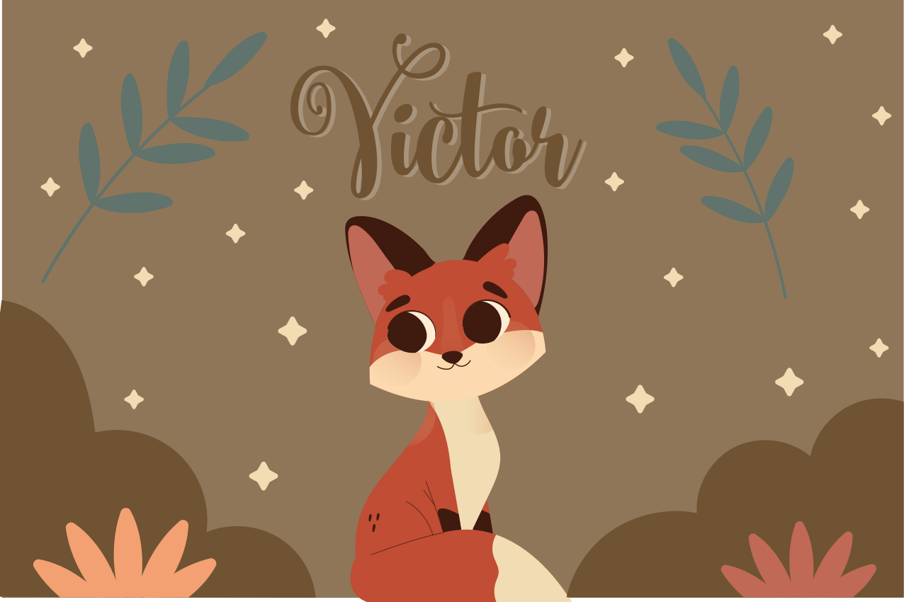 Podmetač djeca s simpatičnim lisicom - TenStickers