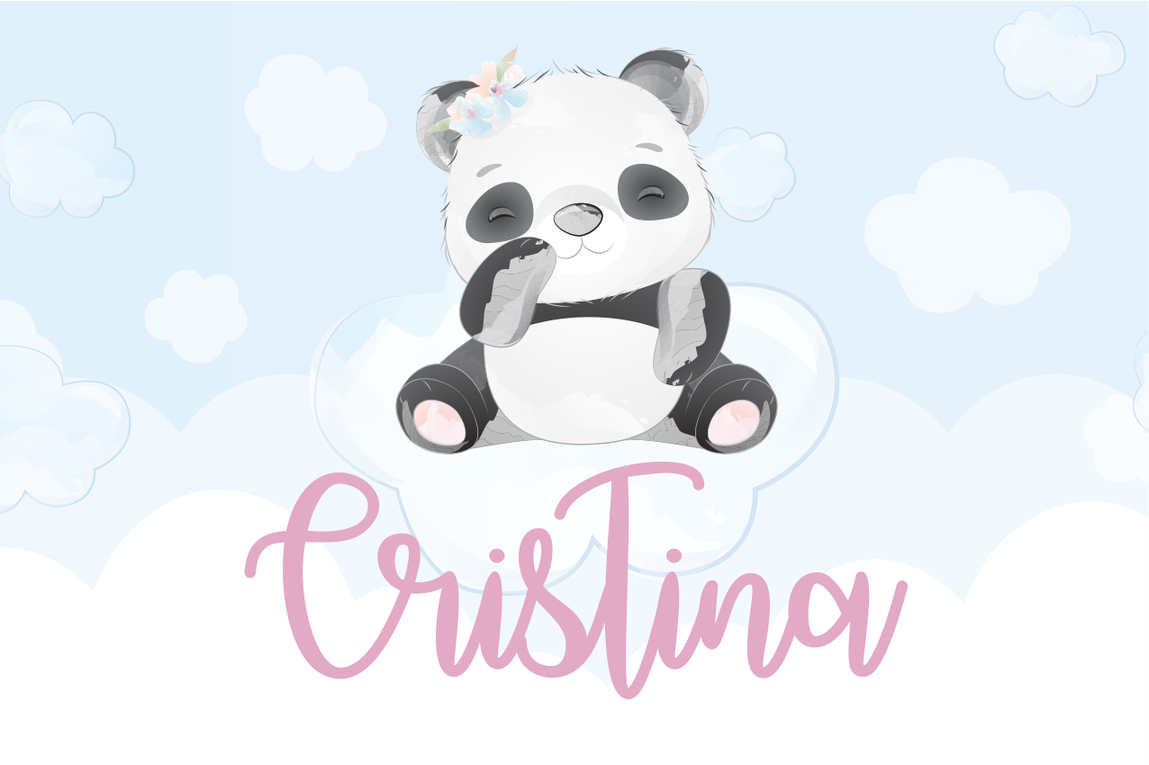 Podmetač djeca s likom slatke pande - TenStickers