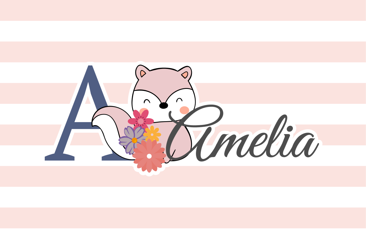 Podmetač djeca slatki lisac s cvijećem - TenStickers