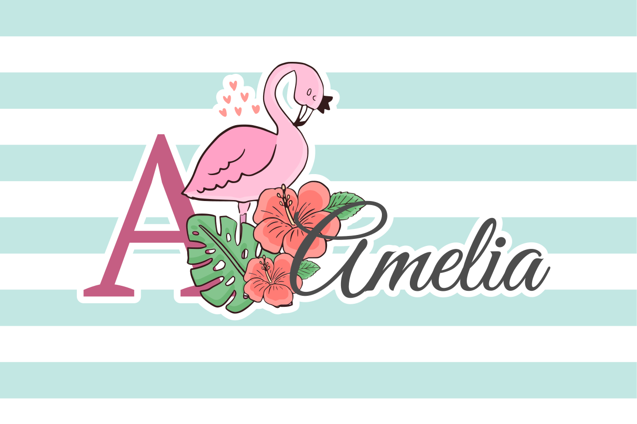 Podmetač djeca flamingo monogram amelia - TenStickers