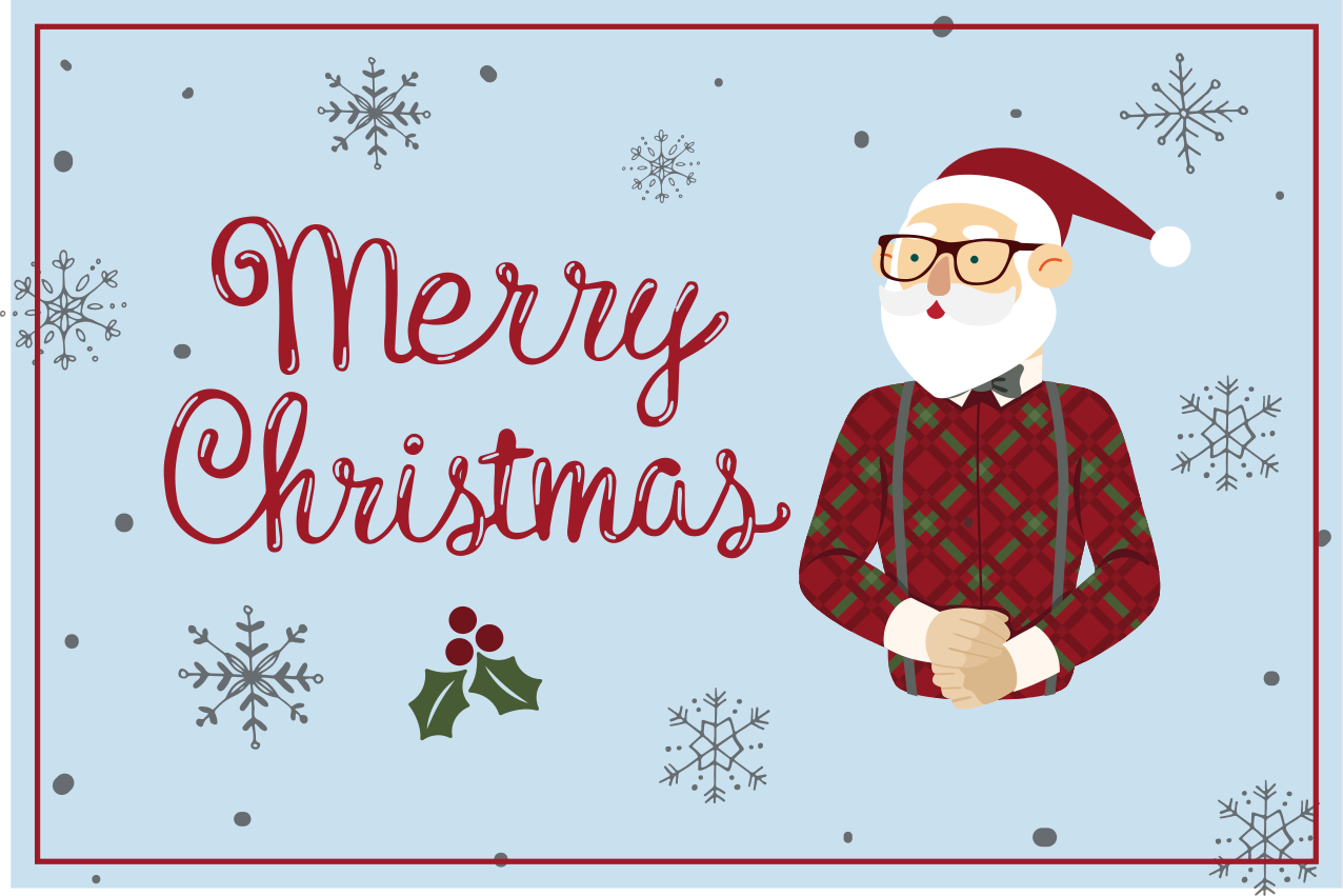 Sretan hipster božić podmetači - TenStickers