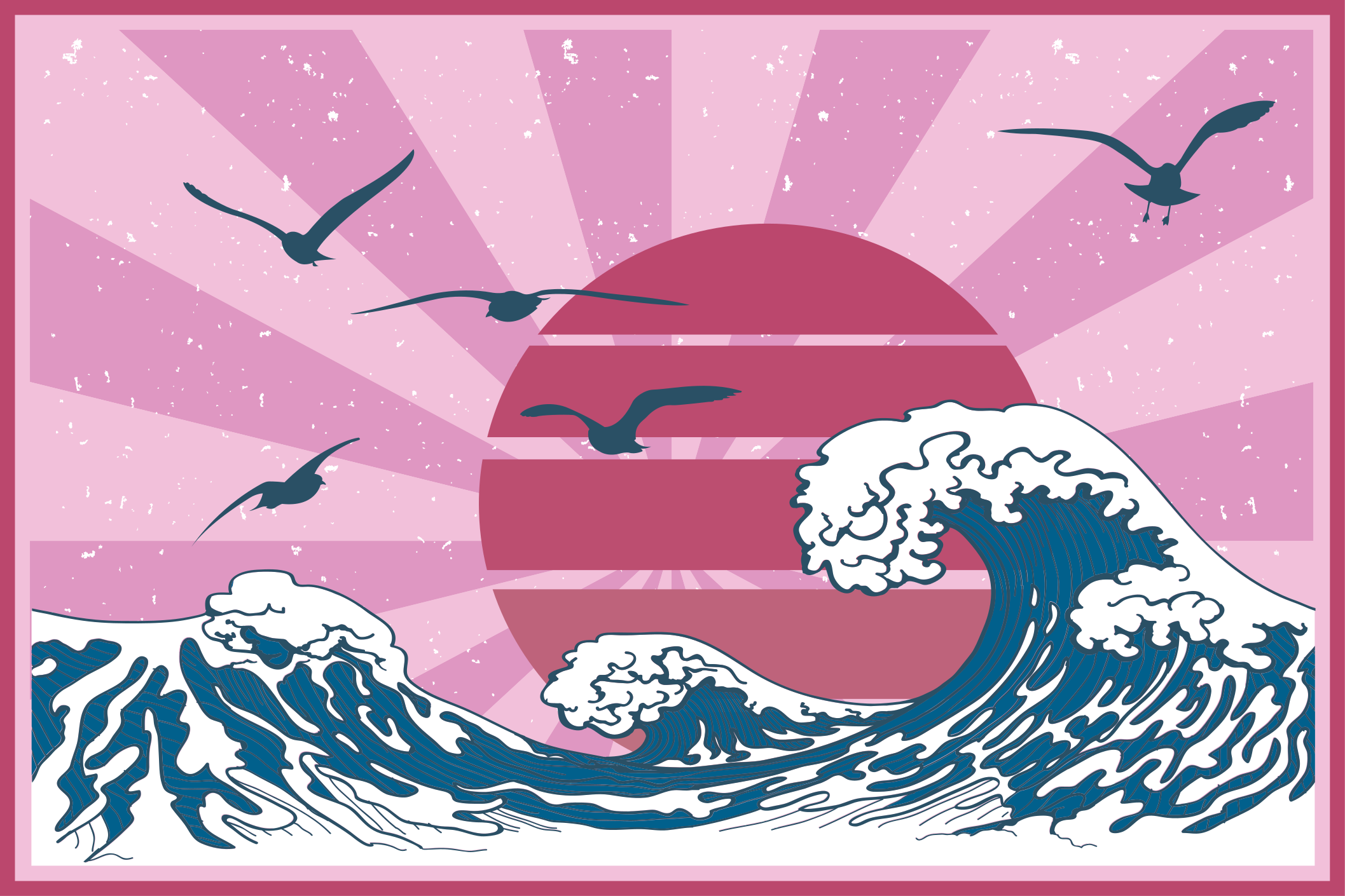 Podmetač moderan valovi i sunce - TenStickers
