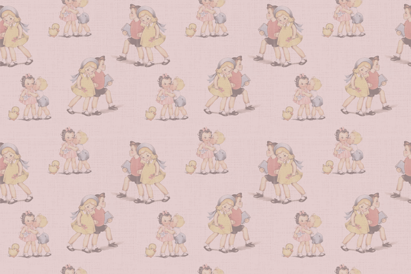 Podmetač djeca s vintage ilustracijama - TenStickers