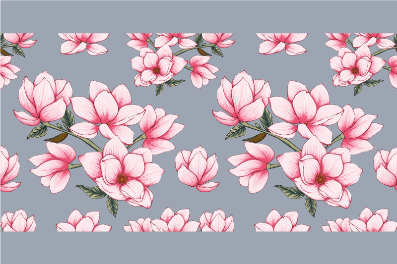 Podmetač izvornik uzorak cvjetne magnolije roza - TenStickers